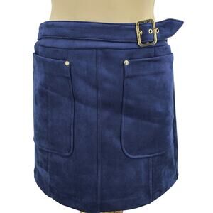 NEW Marc New York Navy Blue Faux Suede Mini Skirt Women's Size XS 2709